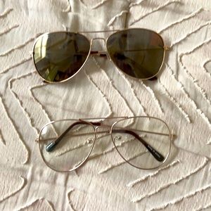 Clear and tinted aviators
